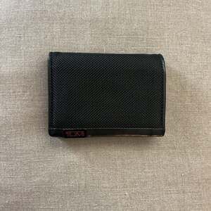 Tumi Black Ballistic Nylon Tri-fold Wallet with Leather Trim